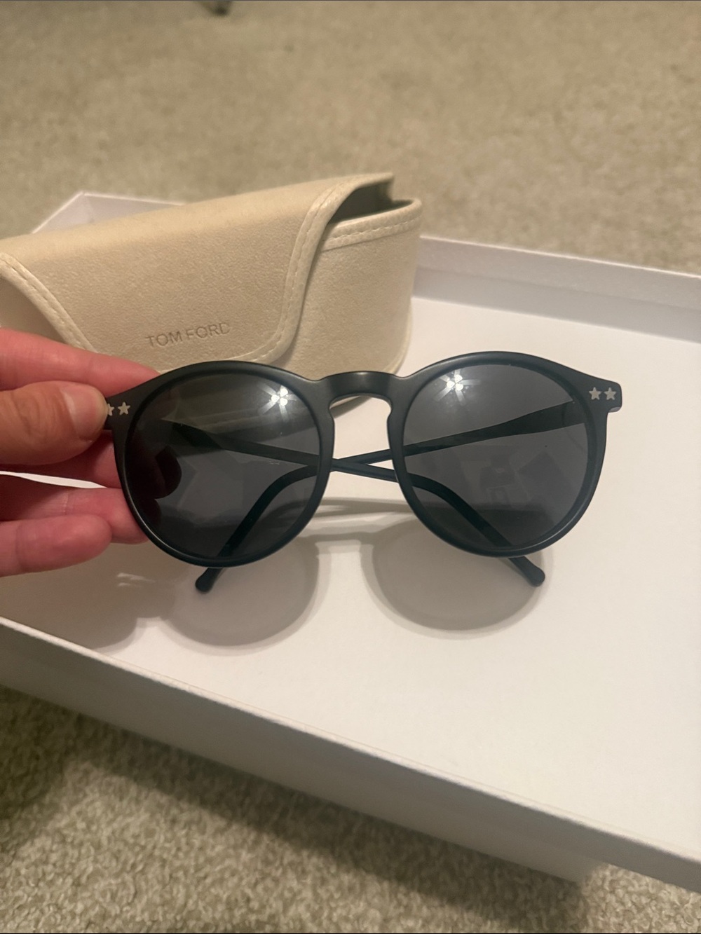 Wildfox Black Round Sunglasses with Star Accents